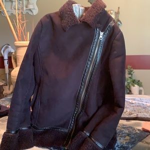 Velvet feel black size 10/12 black dressy coat